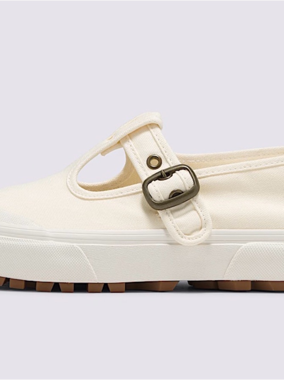 Vans Cream Canvas Mary Jane Loafers with Gum Sole - Picture 4 of 4